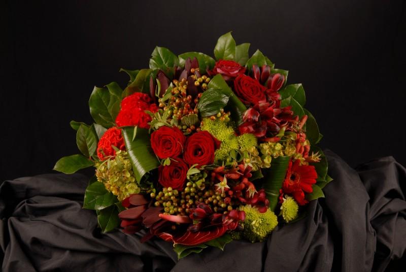 Bouquet rond rouge